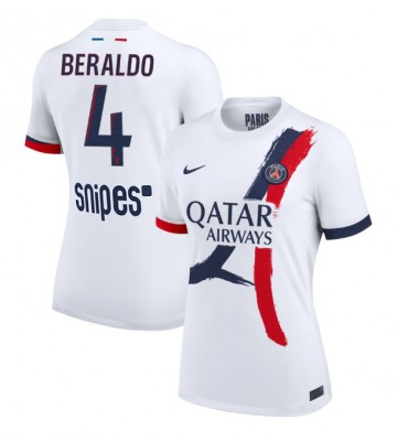Paris Saint-Germain Lucas Beraldo #4 Replika Udebanetrøje Dame 2025-26 Kortærmet